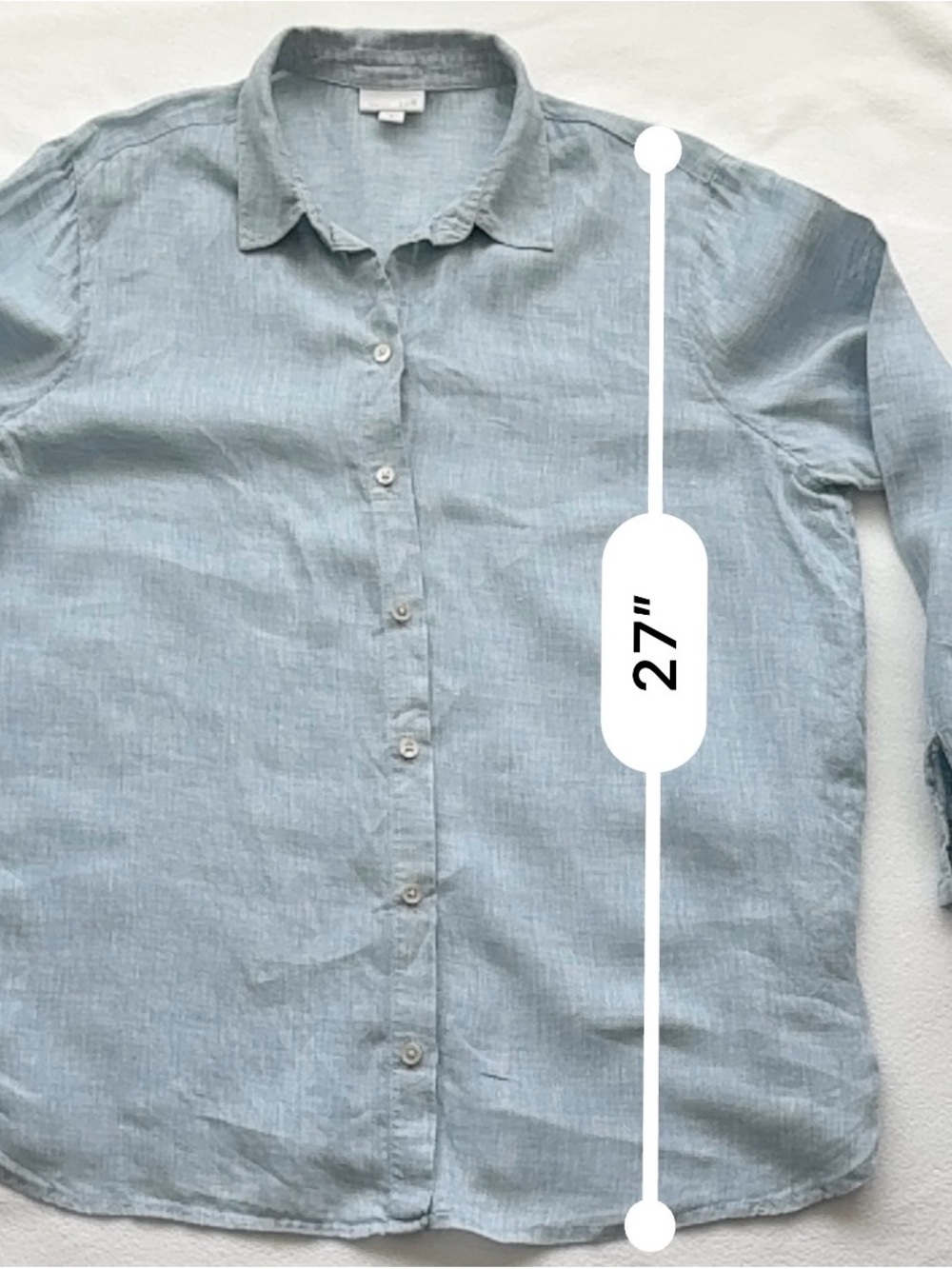 J. Jill Pale Blue Linen Shirt - Picture 5 of 6
